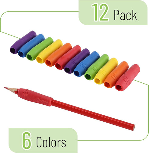 Mr. Pen 12 Pack Colorful Pencil Grips, Pencil Holder for Kids, Rubber Pen Grips for Adults with Arthritis