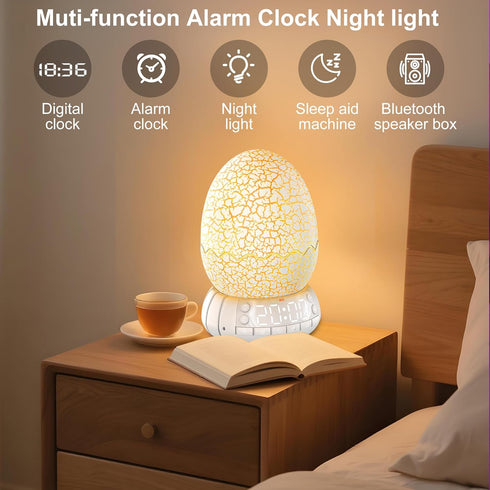 MTDYHY Women(2th Butterfly Night Light Sleep Lamp with Lullaby White Noise, Digital Clock Alarm Clock with LED Dcor