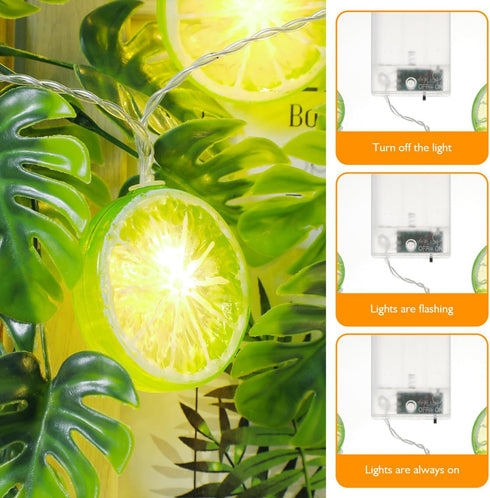 Vibrant Lime Slice LED String Lights for Outdoor Decor