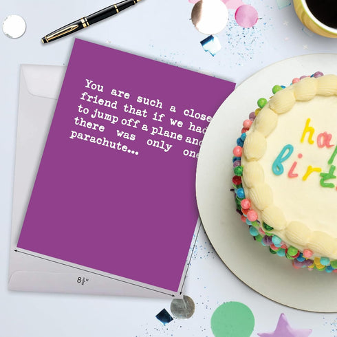 NobleWorks Jumbo Hysterical Birthday Greeting Card, 8.5 x 11 Inch, 1 Pack, Parachute J0936