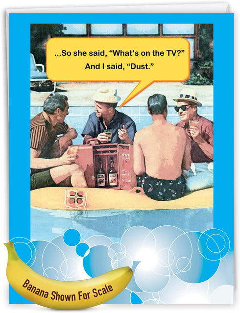 NobleWorks Big Funny Father's Day Greeting Card, 8.5 x 11 Inch, Jumbo Humor Notecard for Dads