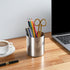 SUS304 Stainless Steel Silver Pen Holder for Desk, Heavy Duty Cylinder Pencil Holder Stand, Desktop Stationery Organizer
