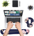 MOSISO Wrist Rest Support for Mouse Pad&Keyboard Set, Curved Peony Ergonomic Mousepad&Coaster Non-Slip Base Home/Office Pain Relief&Easy Typing Cushion with Neoprene Cloth&Raised Memory Foam, Blue