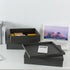Set of 3 Soul & Lane Charcoal Black Kraft Paper Storage Boxes with Lids - Decorative Nesting Organizers for Office
