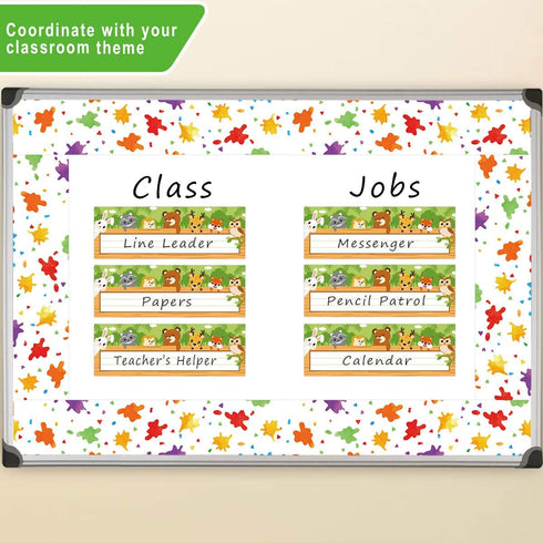 Fancy Land Jungle Animals Name Plates, 36pcs Woodland Nameplates for Classroom School Supply
