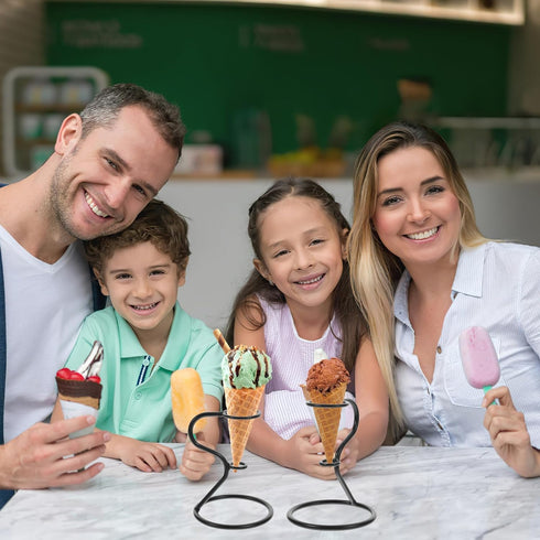 Iron Metal Cone Display Rack for Ice Cream - Single Cone Holder for Cafes and Restaurants