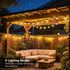 25ft 20 Bulbs Dimmable Bulb Outdoor String Lights Plug in, LED Hanging Patio Lights with Timer & Remote, Globe