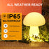 2000mAh IP65 Solar Table Lamp Outdoor Waterproof, Mushroom Solar Lamp with USB & Solar Charging, Rechargeable Patio