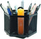 SETTFRFE Hexagon 360° Rotating Pen Organizer for Desk, 6 Compartments Mesh Pen Caddy, Black