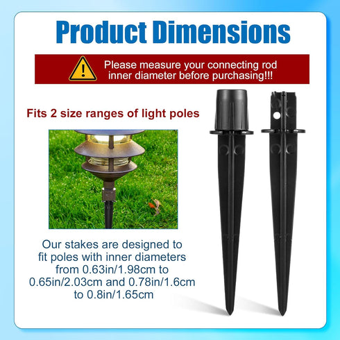 lasuroa 12pcs 5.31x0.78in Solar Light Replacement Stakes, Metal Replacement Stakes Solar Lights Spikes Outdoor Lighting