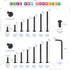 Glarks 141Pcs M6x16/ 20/25/ 30/35/ 40/45/ 50/55/ 60/65/ 70/75/ 80mm Countsunk Black Hex Drive Socket Cap Bolts Kit
