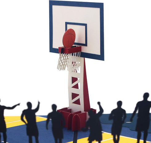 Ribbli Basketball Handmade 3D Pop Up Card - Birthday Gift for Him, Sport Gifts for Dad, with Envelope
