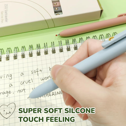 Gel Pens, 12 Pcs Black Ink Pens for Women, 0.5mm Fine Point, Smooth Writing, High-End Series Retractable Pens