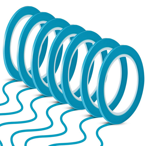 Xuniea 10 Rolls Pinstripe Tapes Vinyl - Thin Automotive Masking Tape for Curves, 33 Meters Each Roll (Blue, 0.12 Inch)
