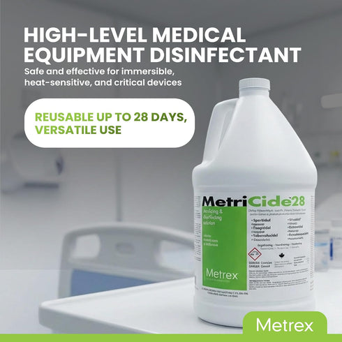 Metrex 28 2.5% 28 Immersible 1 MetriCide High-Level Sterilizing & Disinfecting Solution Glutaraldehyde, Reusable Up