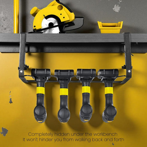 16.5 Inch 1 Yuxh Drill Holder Clamp Workbench Portable Power Tool Organizer Foldable Cordless Tool Rack - No Drilling