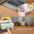 Desk Organizer with Drawer, Small Pink Pen Organizer, 2 Drawers + 4 Compartments for Office Home Storage