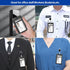JINEASY 10 Pack Black Vertical ID Badge Holder - Hard Plastic Sliding ID Card Case Protector for Office, School