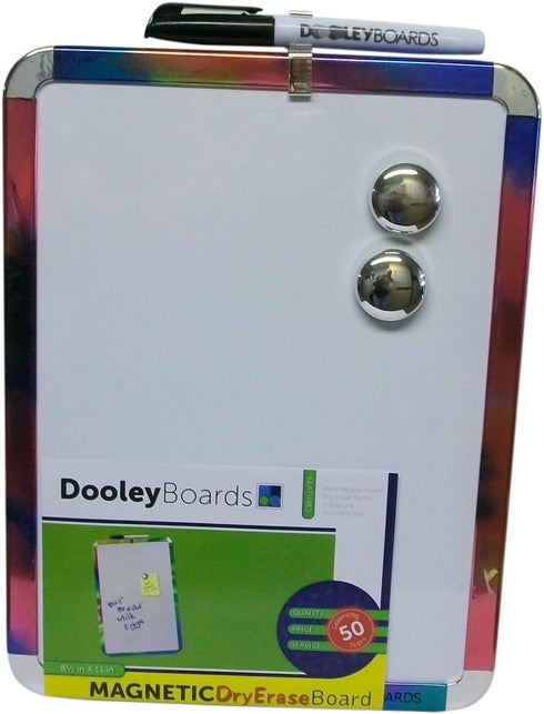 Dooley Tie-Dye Framed Magnetic Dry Erase Marker Board, 8.5 x 11 Inches (811MBTD) by Dooley