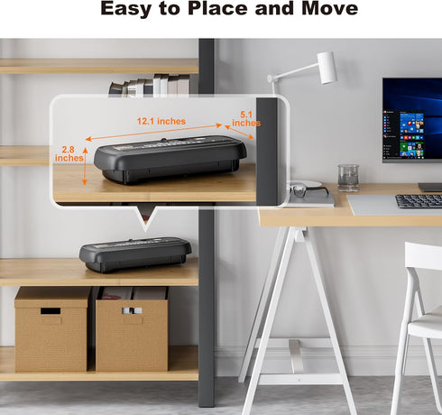 Bonsaii Paper Shredder for Home Use, 6 Sheet Strip Cut Small Shredder Without Basket, Portable Design