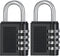 ZHEGE Combination Lock Padlock for Gym Locker, Sports, School, Outdoor, Fence and Storage (Black, 2 Pack)