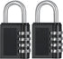 ZHEGE Combination Lock Padlock for Gym Locker, Sports, School, Outdoor, Fence and Storage (Black, 2 Pack)
