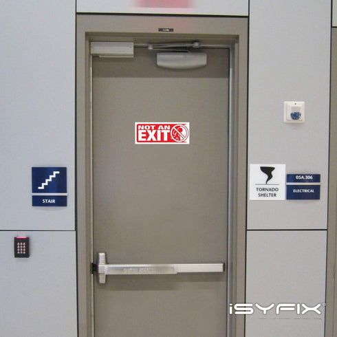 Not An Exit Signs Stickers, 3 Pack 10x4 Inch for Office & Workplace, Premium Self-Adhesive Vinyl, Indoor & Outdoor