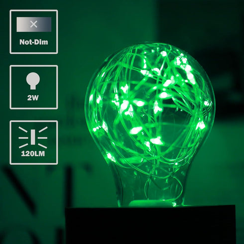 Bulb, 2W Bulbs, 15W Bulbs E26 Christmas Decorative Green Light LED Fairy Light Equivalent Cute Light for Pendant Light