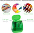 Sonuimy 4 Pcs Manual Pencil Sharpeners, Dual Holes Compact Colored Handheld Pencil Sharpener for Kids with Lid Adults