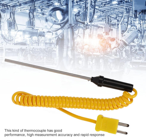 K Type Thermocouple, Temperature Probe Heat Resistant Steel Sensor with Insulated Handle