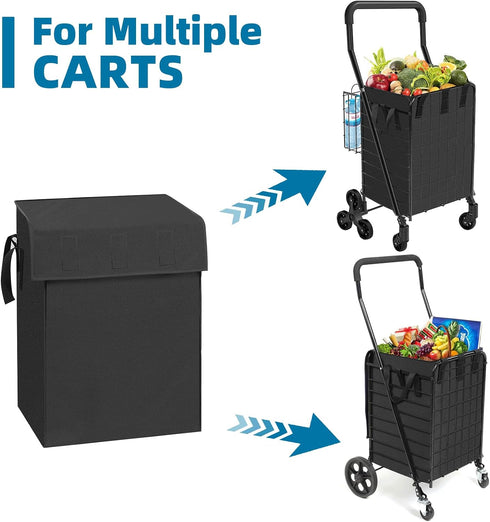 18" 15" 24" Kiffle Shopping Cart LinerWithout Trolley, X X Square Bottom, Fits Grocery Cart, Cover and Adjustable