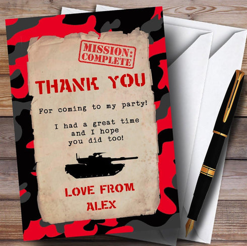 The Card Zoo Red Army Soldier Camouflage Party Thank You Cards
