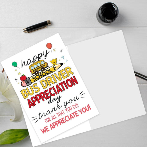 MOROLURU School Bus Drivers Day Card, Thank You Card for School Bus Driver, Appreciation Greeting Card for Bus Driver
