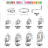 Glarks 120Pcs 304 Stainless Steel Hose Clamps Assortment Kit, Adjustable 8-44mm Worm Gear Clamps for Plumbing,
