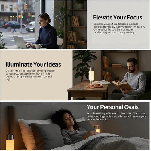 Rechargeable LED Table Lamp, Wireless Desk Lamp, Color-Changing Ambient Light, Multicolor Outdoor Lamp, Suitable