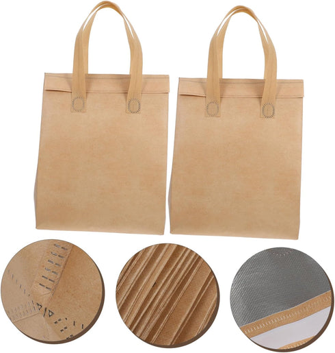 50 ERINGOGO Pcs Insulated Take Out Bags Small Thermal Cooler Bags for Coffee Milk Tea Food Deliveries Reusable Nonwoven