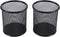 EasyPAG 2-Pack Metal Mesh Pen Holder - 3.8" Desk Organizer for Office/Home/School, Black with Non-Slip Base