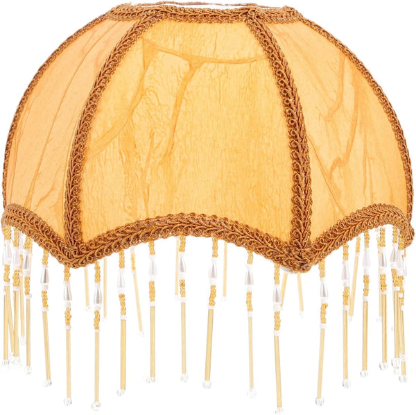 DOITOOL Cloth Lampshade with Tassel Fringe European Style Umbrella Shape for Desk
