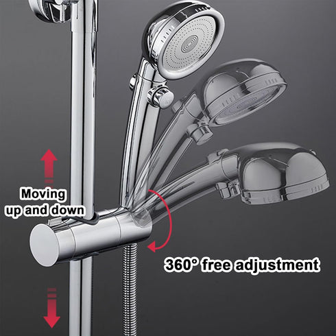 xlehoely 18-25MM O.D.,360 Shower Head Holder for Slide Bar,Adjustable Shower Bracket Holder for Slide Bar Slider Clamp