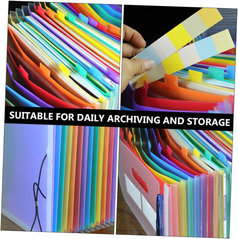 Pockets Expanding File Folder Organizer, Rainbow Multi Letter Size Accordion Document Holder for Home, Office, School