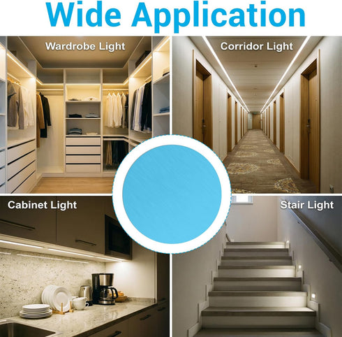 Larrel 8PCS Under Cabinet Lights Magnetic Sticky Strip, Replacement Metal Magnetic Strips with Adhesive Backing