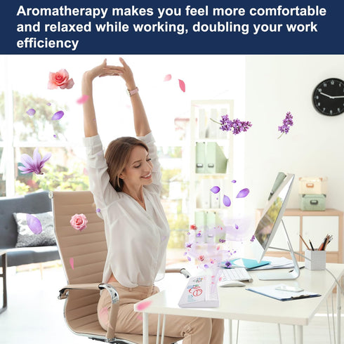 Small Glass Desktop Whiteboard, Dry-Erase Board with Aromatherapy and Desk Organizers for Office
