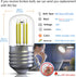 LED Refrigerator Light Bulb 40W Equivalent, 4W Appliance Bulb E26 5000k Daylight White Replacement for Freezer