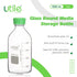 Utile Media Bottle, 3.3 Borosilicate Glass Storage Bottles with Lids, 1000ml(33.8oz) Lab Media Bottles, PP Material Media Storage Bottle, 4038.1000.1 by Utile