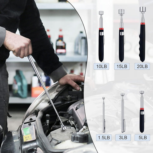 6 Pieces Telescoping Magnet Tools, Extendable Magnetic Pickup Tools for Father's Day and Birthday Gifts