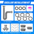 Double Sink Drain Kit, Flexible Sink Drain Pipe P Trap 1-1/2 & 1-1/4 Fits Kitchen Bathroom, Gray
