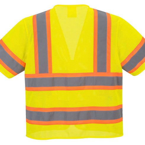 Portwest US383 Augusta Sleeved Hi Vis Reflective Safety Vest with Pockets ANSI Class 3 Yellow, 7X-Large