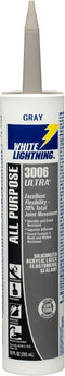White Lightning W11004010 3006 Ultra All Purpose Elastomeric Sealant, Gray, 10 fl. oz.