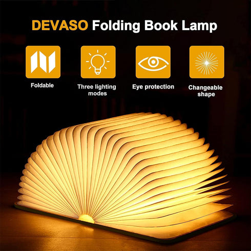 3D 3 (8.46 inch QXMGCBOK Elk Embossed Deer Book Lamp,USB Rechargeable Color Kids Night Light,LED Book Lights Multicolor