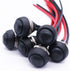 Twidec 6Pcs Momentary Push Button Switch - 12mm On Off Mini Round Waterproof Black with Pre-soldered Wires